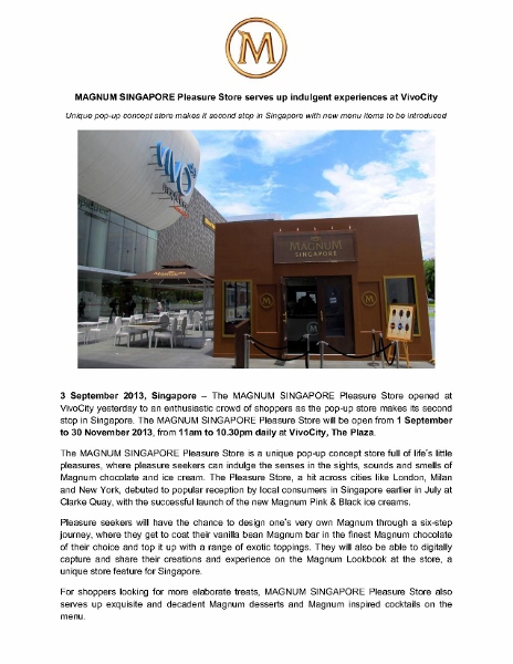 Press release_MAGNUM SINGAPORE Pleasure Store serves up indulgent experiences at VivoCity_3 Sep 2013_1 (464x600)
