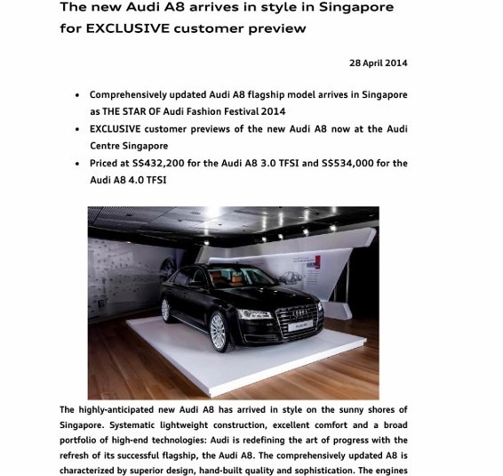 Press Release_ The new Audi A8 arrives in style in Singapore for exclusive customer preview_1 (566x800)