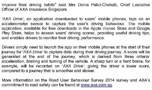 MEDIA RELEASE - AXA Road User Behaviour Survey 2014 and Launch of AXA Drive_3 (724x1024)