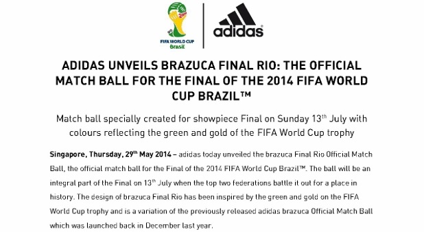 Adidas unveiled the brazuca Final Rio Official Match Ball - Cheryl Tay